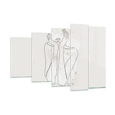 Produktbild von Bilder auf glas - 5 Teile - Grafik Frau Licht - 150x100cm - Glasbilder - Wandbilder - Bilder - zum Aufhängen bereit - Wanddekoration aus Glas - Glas Bilder - Wandbild auf Glas - GEG150x100-4656