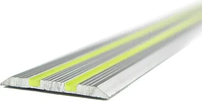 Produktbild von Aluminium Profil Glow - in - the - Dark Grau 35 mm x 1000 mm x  - Grau - Anti - Rutsch - Aluminium - 1,5 - 4 mm - In -  & Outdoor - Nutzung - SP002