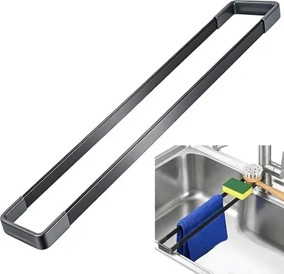 Produktbild von PolkaHome® Spülenorganizer Schmal 43 cm – Handtuchhalter, Schwammablage, Bürstenhalter für die Küchenspüle
