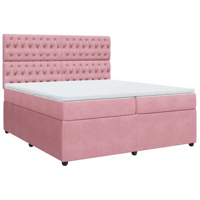 Produktbild von Boxspringbett mit Matratze Rosa 200x200 cm Samt