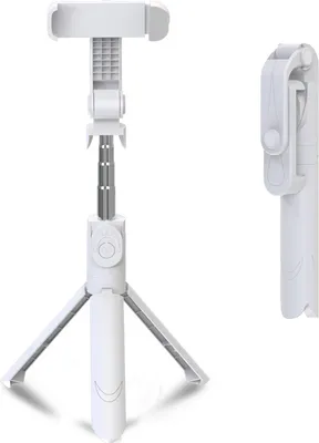 Immagine prodotto di Xt09 Treppiede Selfie Stick Bluetooth Live Supporto per telefono cellulare bianco