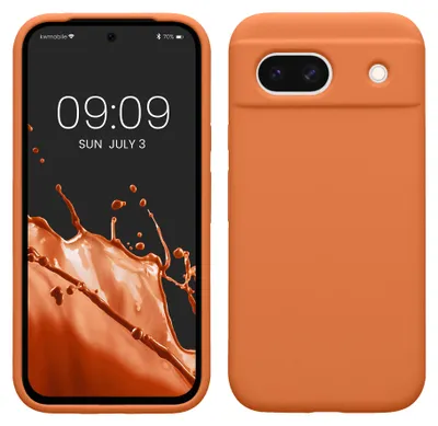 Zdjęcie produktu dla etui na telefon kwmobile do Google Pixel 8a, do Pixel 8a - silikonowe etui - bezprzewodowe ładowanie - ciepła morela