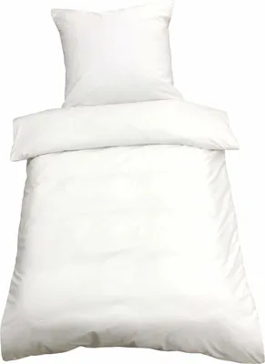 Produktbild von 2 tlg Mikrofaser Bettwäsche 135x200 Weiß Uni Einfarbig Bettbezug Garnitur Set
