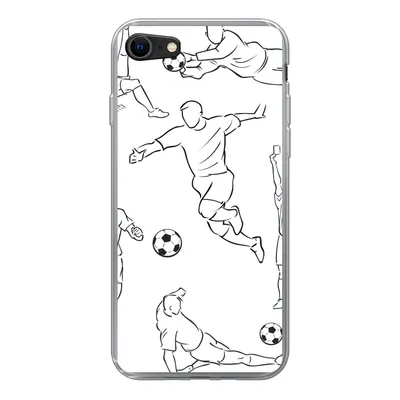 Produktbild von MuchoWow® Handyhülle Schutzhülle Hülle für iPhone SE 2020 Eine Illustration von Spielern in verschiedenen Positionen - Junge - Mädchen - Kinder Silikon Softcase Handy Hülle - Kartenbesitzer