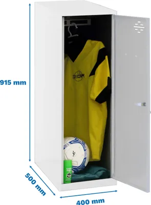 Produktbild von Simonrack Spind SIMONLOCKER DISM SINGLE weiß, grau 8425437118098, 1 Schließfach 40,0 x 50,0 x 91,5 cm