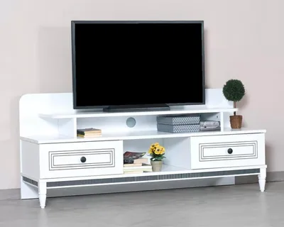 Produktbild von Wohnzimmer TV Ständer Design Weiß Holzmöbel Modern Einrichtung