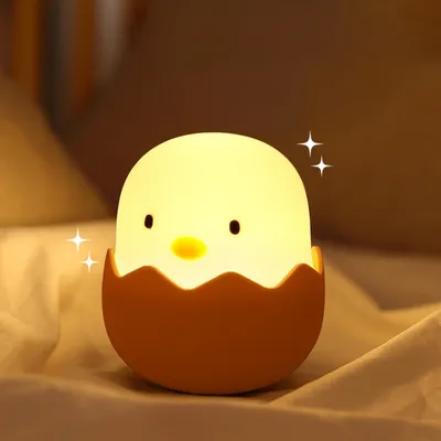 Produktbild von LED Nachtlicht, Silikon Küken Touch Nachtlampe ,Warmweiß,süßes Schlaflicht Kinderzimmer tragbare Schlafhilfe Stilllicht, Kinder Ostern Geschenk
