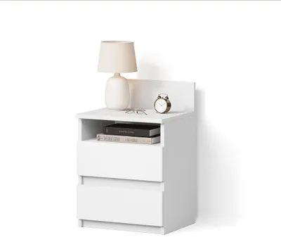 Image de Table de chevet Livinity Roya Blanc 39.6x59.1cm, Model 62486