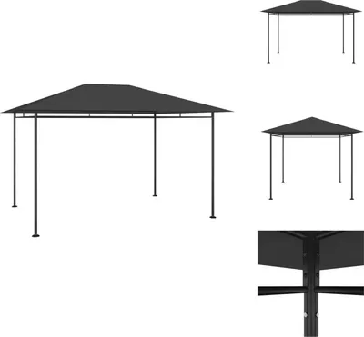 Zdjęcie produktu dla vidaXL Pawilon 384x281x270 cm antracyt 180 g/m² - Pawilony i namioty imprezowe