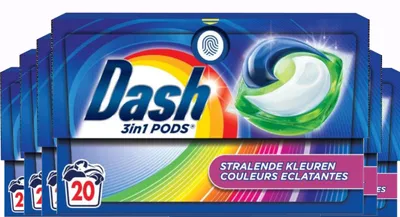 Produktbild von Dash – Strahlende Farben – Waschmittelkapseln – All-in-1-Pods – Buntwäsche – 6 x 20 Waschgänge (120 Waschgänge) – Vorteilspackung