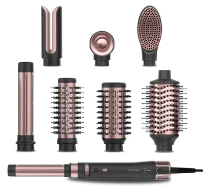 Produktbild von Cecotec Haargestalter 8 Aufsätze CeramicCare 8in1 AirGlam Gyro. 1500W, 110000RPM, glättet, formt und lockt Ihr Haar