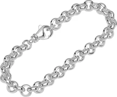 Produktbild von Armband 925 Sterling Silber 19cm Erbskette hohl rund Damen design Armbandkette