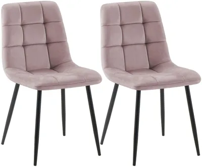 Produktbild von CLP 2er Set Esszimmerstühle Tilde gepolstert mit Rückenlehnen bis 150 kg belastbar pink Material Samt, KI-generiertes Bild