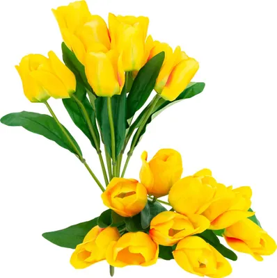 Zdjęcie produktu dla Cv26815-2 Tulipan Duży Bukiet Tulipanów X9 Żółty Tulipany Sztuczne W Bukiecie