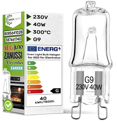 G9 Halogen Ofenlampe 40W 230V 300°C 40x13mm
