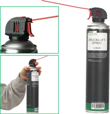 Produktbild von KOKA Druckluftspray 600ml 6 Bar Druckluft-Reiniger + Röhrchen Dose Extragroß