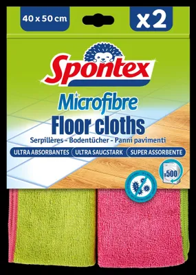 Produktbild von Mikrofaser Bodenreinigungstücher 19130001 2er Set Spontex 40x50 cm blau Reinigungstücher