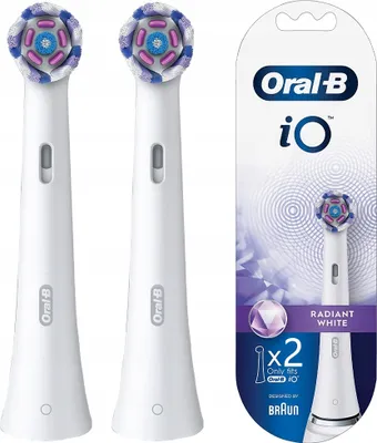 Produktbild von Oral-B Aufsteckbürsten iO Radiant White 2 Stück weiße Zähne Reinigung