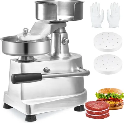 Immagine prodotto di VEVOR Macchina per hamburger commerciale, 13 cm, macchina per hamburger di manzo, pressa per hamburger in acciaio inox, resistente e sicura per gli alimenti, modellatore di carne da cucina