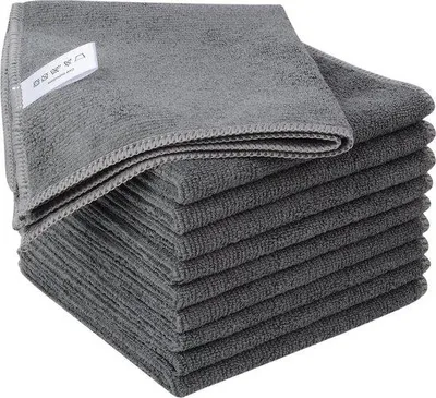 Produktbild von Famanu Mikrofasertücher vielseitig einsetzbar - 30 x 30 cm, grau, 10 Stück
