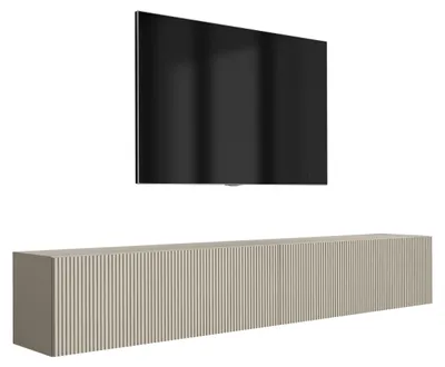 Obrázek produktu pro Skříňka pod televizi (2 × 100 cm), rýhované čela, barva kašmír, 200 × 32 × 33,6 cm