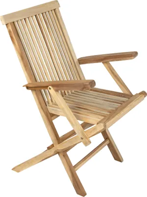Produktbild von Teakholz Gartenstuhl Klappstuhl mit Armlehnen MALLORCA