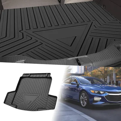 Produktbild von Flache Gesichtsladeflächen-Kofferraummatte Kofferraum-Laderaumkofferraummatte Streifen- und Dreiecksmuster für Chevrolet Malibu 2016-2023 Anti-Rutsch