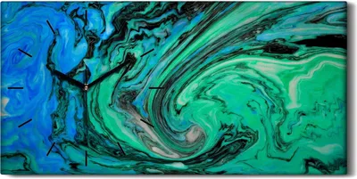 Produktbild von Wandbild Leinwand Bilder Wanduhr Geräuschlos 60x30 Malerei Abstrakte Kunst - schwarze Hände