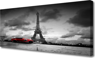 Produktbild von Tulup Leinwand-Bilder 125x50 Wandbild Canvas Kunstdruck Eiffelturm Auto Architektur