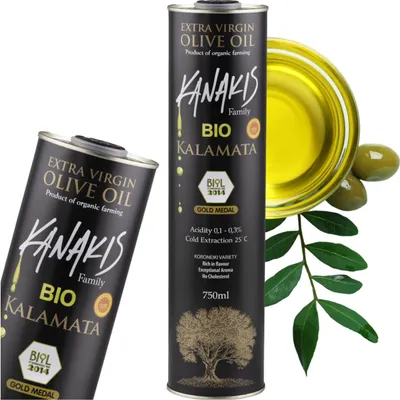 Produktbild von Kanakis | Olivenöl 750 ML - Kaltgepresst - Aus Griechenland - Natives Olivenöl Extra - EVB - Hoher Polyphenolgehalt - ohne Bitterkeit