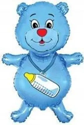 Image de Ballon en plastique "Ours bleu" avec bouteille, 31 pouces, 1 pc.