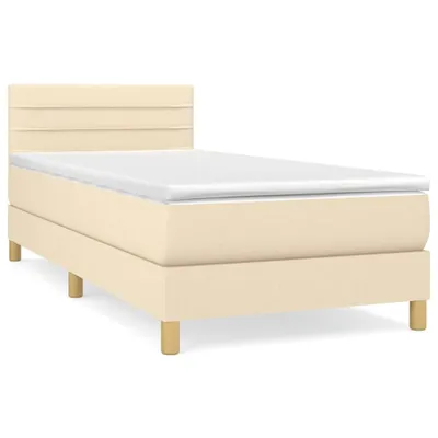 Produktbild von vidaXL Boxspringbett mit Matratze Creme 90x200 cm Stoff