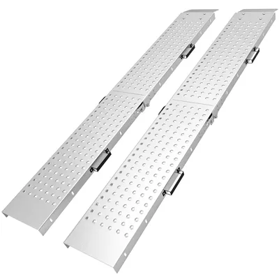 Produktbild von HOMCOM 2er-Set Klappbare Auffahrrampe Metall Schwellenrampe mit Griffen