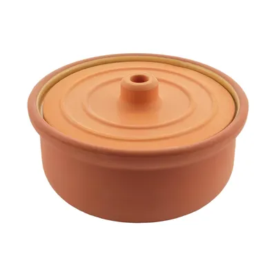 Produktbild von Viapot Small 1350 ml - Natur - Terrakotta-Schmortopf mit Deckel - 20×9 cm