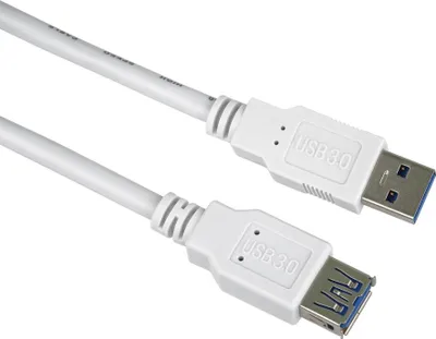 Productafbeelding van PremiumCord USB 3.0 verlengkabel, Super-speed 5Gbps, A-A, mannelijk-vrouwelijk, 9-polig, 2 meter, wit
