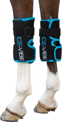 Produktbild von Horseware Ireland Kühlgamaschen Ice-Vibe Knee Wrap Kühlbandagen Black/Aqua Full