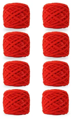 Immagine prodotto di Filato di lana grossa, 760 g (8 gomitoli da 95g), circa 350 metri, colore rosso. Filato morbido, ideale per lavori a maglia e all'uncinetto