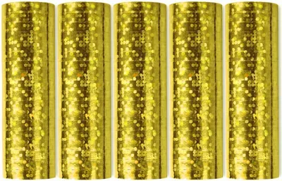 Produktbild von 5 Glitzer Luftschlangen gold metallic