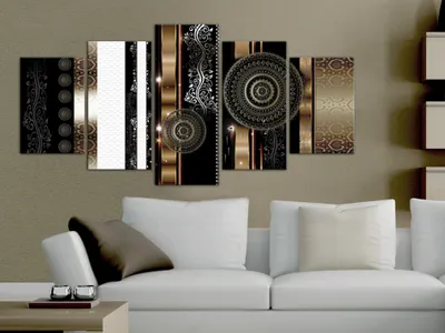 Image de Tableau acoustique Abstrait 200 x 100 cm Tableaux Mousse acoustique Absorbeur acoustique haute performance Isolation acoustique Toile 5 pièces Tableau mural Acoustique intérieure Isolation acoustique 020101-228