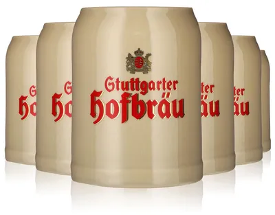 Produktbild von Stuttgarter Hofbräu Glas 0,5l Steingut Tonkrug Bierkrug Humpen Seidel Gäser