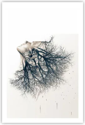 Produktbild von Poster - Poster ohne Rahmen - Mädchen Baum Grafik - 61x91,5 cm - Wand Bild - Wanddeko - Wandbilder - Kunstposter - Wandposter - Bilder - Kunstdruck - Wanddekoration - Wandbild - P2XPA61x91-4354