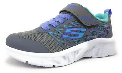 Image de Baskets de sport Skechers Microspec pour enfants, chaussures de training, couleur grise, pour le quotidien