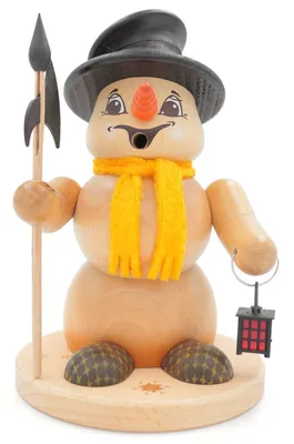 Produktbild von Kuhnert Erzgebirge - Schneemann Räuchermann,-figur,-männchen 19cm - Nachtwächter