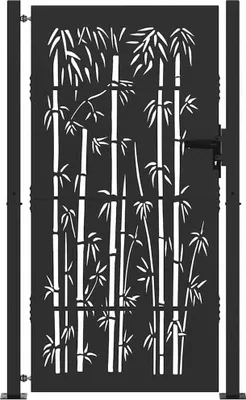 Produktbild von vidaXL Gartentor Schwarz 110 x 205 cm Pulverbeschichteter Stahl
