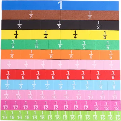 Produktbild von Magnetische Bruchplättchen, Mathe-Manipulative, praktisches visuelles Lernen, Regenbogen-Bruchblöcke, Lernset für die Grundschule für Kinder