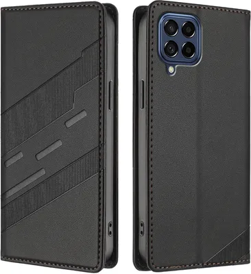 Obrázek produktu pro Pouzdro pro Samsung Galaxy M53 5G,Polyuretankožené peněženkové pouzdro s přihrádkou na karty a funkcí stojánku Schwarz