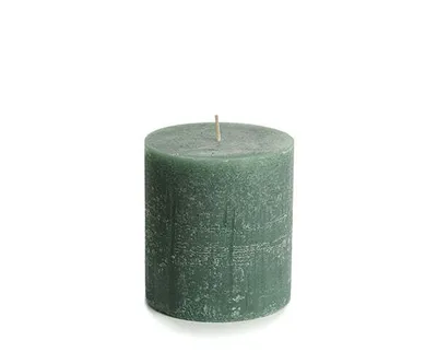 Productafbeelding van Rustieke Lys, rustieke stompkaars – bosgroen – 10 x 11 cm