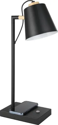 Produktbild von EGLO LED Tischlampe Lacey, Nachttischlampe mit QI-Ladefunktion, Tischleuchte Touch dimmbar, Schlafzimmer Tisch Lampe, warmweiß