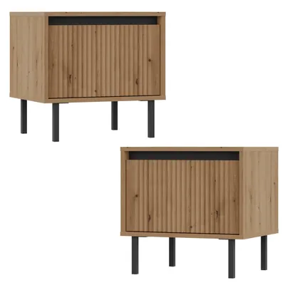 Productafbeelding van AX LIVING Nachtkastje Bodrum, set van 2, nachtkastje met 1 lade, eikenhout, model Evoke