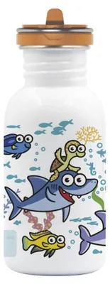 Edelstahl-Trinkflasche 0,5 L mit Bügelverschluss, rund